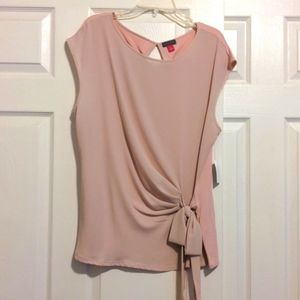 Pink front tie blouse